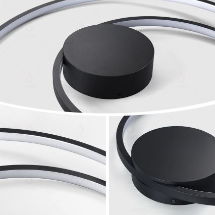 Brilagi - LED hämardatav laelamp TWISTER LED/75W/230V 3000-6000K Ø 70 cm must + kaugjuhtimispult