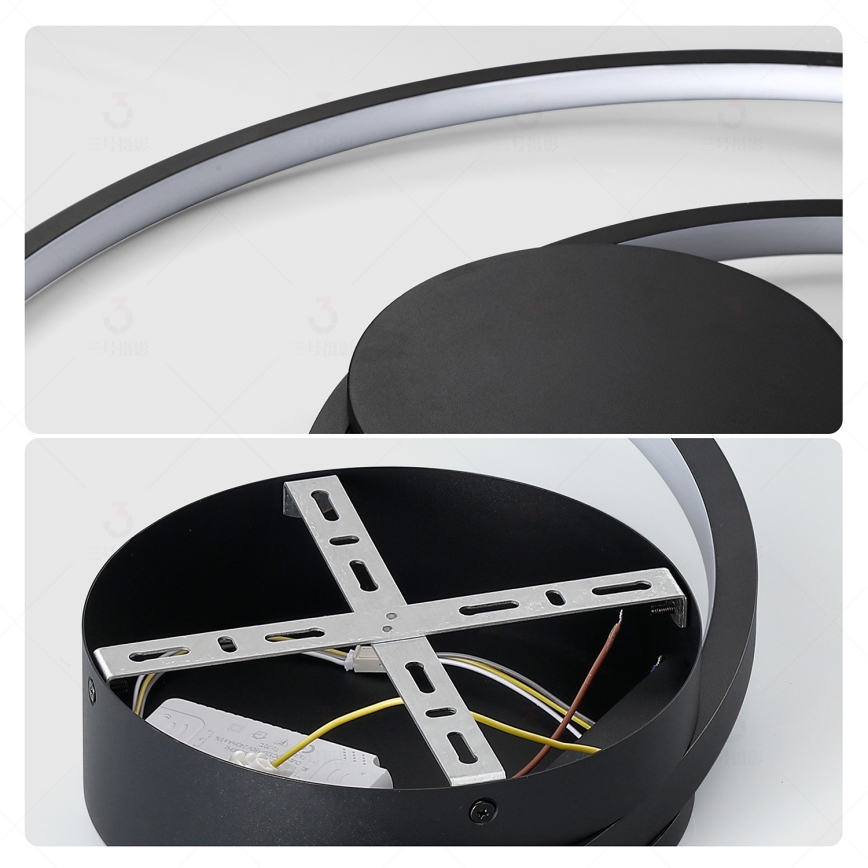 Brilagi - LED hämardatav laelamp TWISTER LED/75W/230V 3000-6000K Ø 70 cm must + kaugjuhtimispult