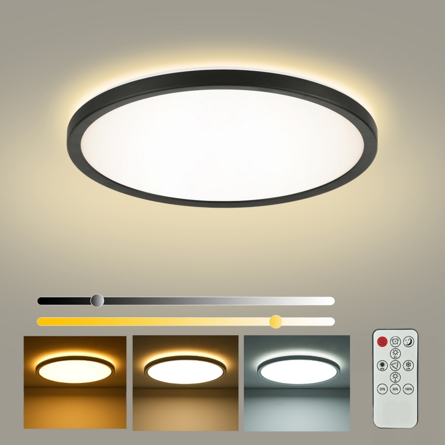 Brilagi - hämardatav LED-laelamp ULTRA SLIM LED/24W/230V 2700-6500K läbimõõt 42 cm must + kaugjuhtimispult