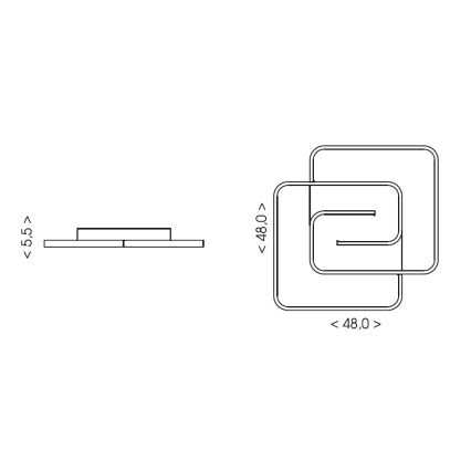Brilagi - hämardatav LED-laelamp VELO LED/64W/230V 3000-6500K 48x48 cm + kaugjuhtimispult