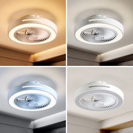 Brilagi - hämardatav LED-laelamp ventilaatoriga LED/38W/230V 3000-6500K 3000-6500K läbimõõt 46 cm valge + kaugjuhtimispult