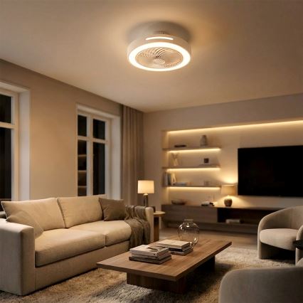 Brilagi - hämardatav LED-laelamp ventilaatoriga LED/38W/230V 3000-6500K 3000-6500K läbimõõt 46 cm valge + kaugjuhtimispult