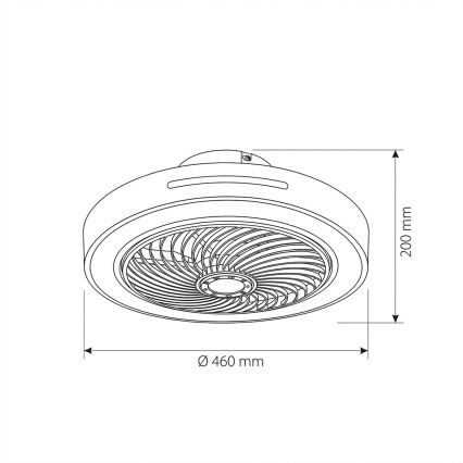 Brilagi - hämardatav LED-laelamp ventilaatoriga LED/38W/230V 3000-6500K 3000-6500K läbimõõt 46 cm valge + kaugjuhtimispult