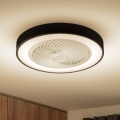 Brilagi - hämardatav LED-laelamp ventilaatoriga LED/30W/230V 3000-6500K läbimõõt 50 cm must + kaugjuhtimispult