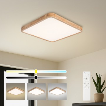 BRILAGI - hämardatav LED-laelamp WOODLINE SQUARE LED/80W/230V 3000-6000K tamm 60x60 cm + kaugjuhtimispult