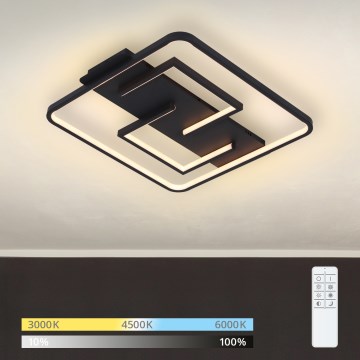 Brilagi - hämardatav LED-laevalgusti FLARE LED/34W/230V 3000-6000K 48x48 cm must + kaugjuhtimispult