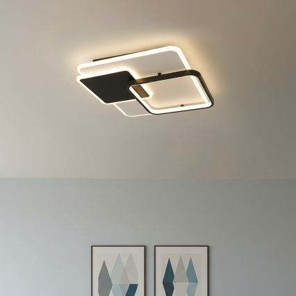 Brilagi - LED-hämardatav laevalgusti FLARE LED/64W/230V 3000-6000K 45x45 cm valge/must + kaugjuhtimispult