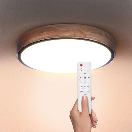 Brilagi - LED hämardatav laelamp GLORIA LED/48W/230V 3000-6500K tamm läbimõõt 40 cm + kaugjuhtimispult