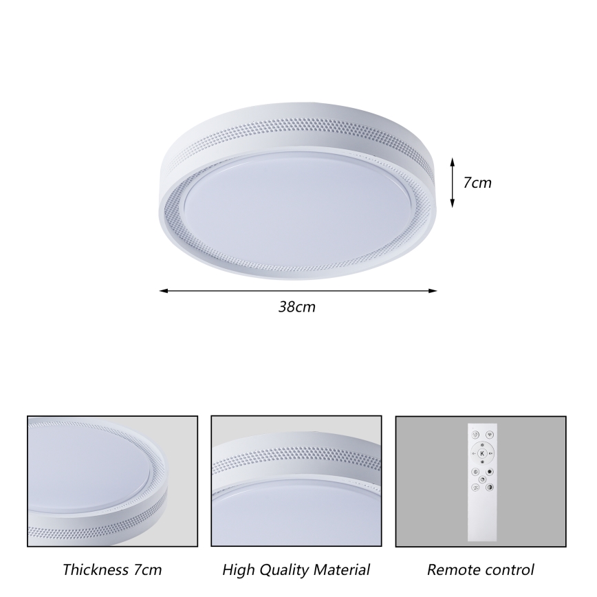 Brilagi - hämardatav LED-laevalgusti KREON LED/54W/230V 3000-6000K valge läbimõõt 38 cm + kaugjuhtimispult
