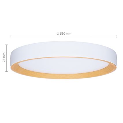 Brilagi - Hämardatav LED-laevalgusti LARIOS LED/72W/230V valge, läbimõõt 59 cm + kaugjuhtimispult