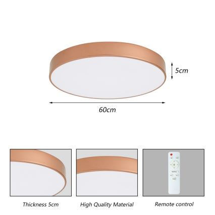 BRILAGI - LED-hämardatav laelamp POOL LED, 60 W, 230 V, 3000–6000 K, Ø 60 cm, pronksivärvi + kaugjuhtimispult
