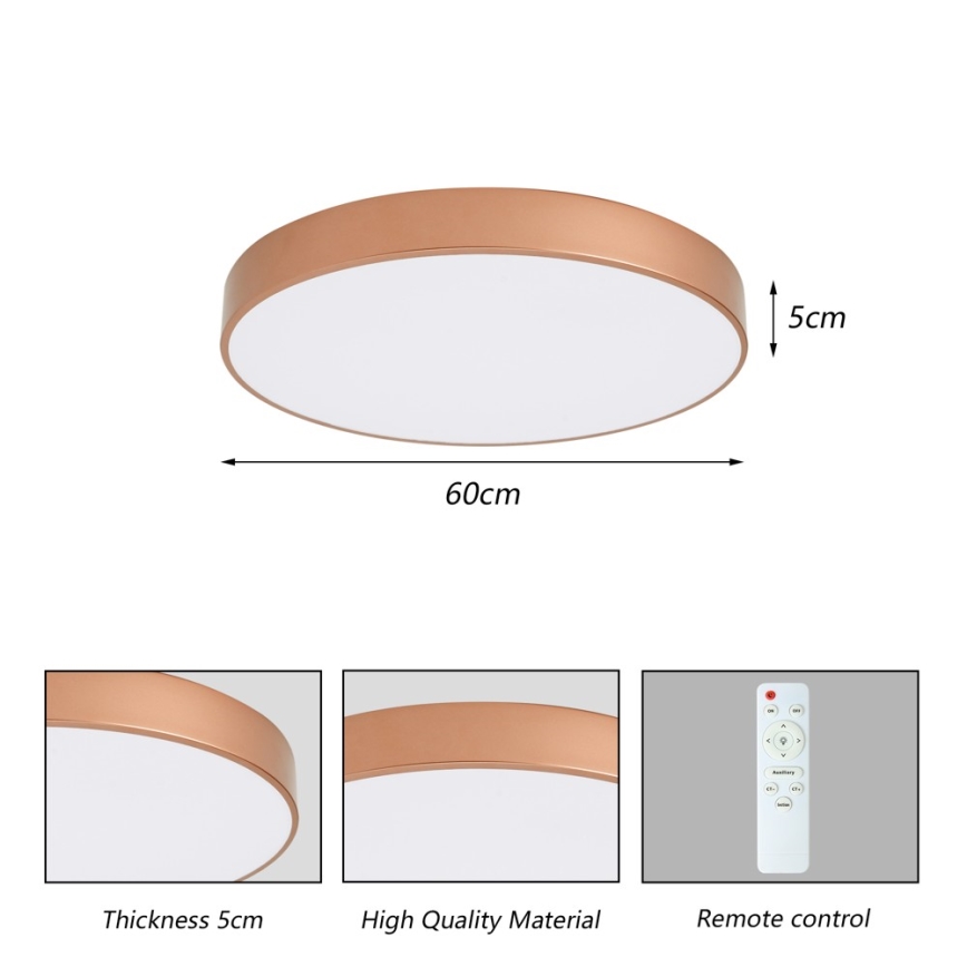 BRILAGI - LED-hämardatav laelamp POOL LED, 60 W, 230 V, 3000–6000 K, Ø 60 cm, pronksivärvi + kaugjuhtimispult
