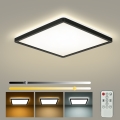 Brilagi - Hämardatav LED laevalgusti ULTRA SLIM LED/18W/230V 2700-6500K 30x30 cm must + kaugjuhtimispult