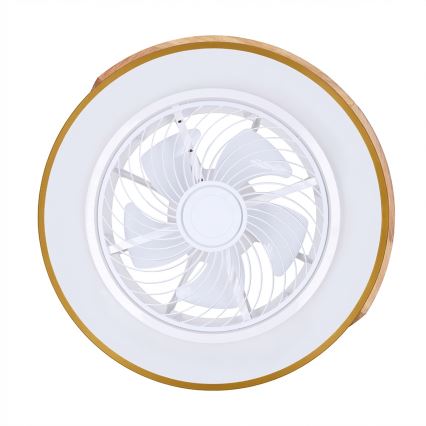 Brilagi - LED-hämardatav laelamp koos ventilaatoriga LED/38W/230V 3000-6500K läbimõõt 50 cm sinine/tamm + kaugjuhtimispult