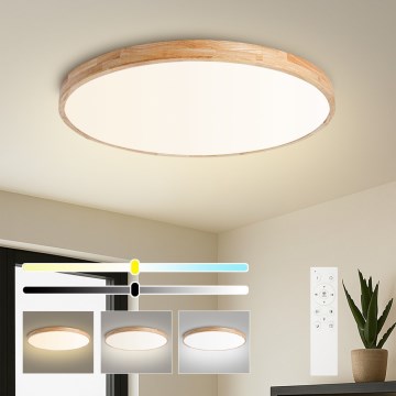 BRILAGI - hämardatav LED-laevalgusti WOODLINE LED/100W/230V 3000-6000K tamm läbimõõt 80 cm + kaugjuhtimispult