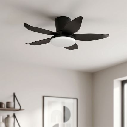 Brilagi - hämardatav LED-laeventilaator LED/32W/230V Ø 95 cm must + kaugjuhtimispult
