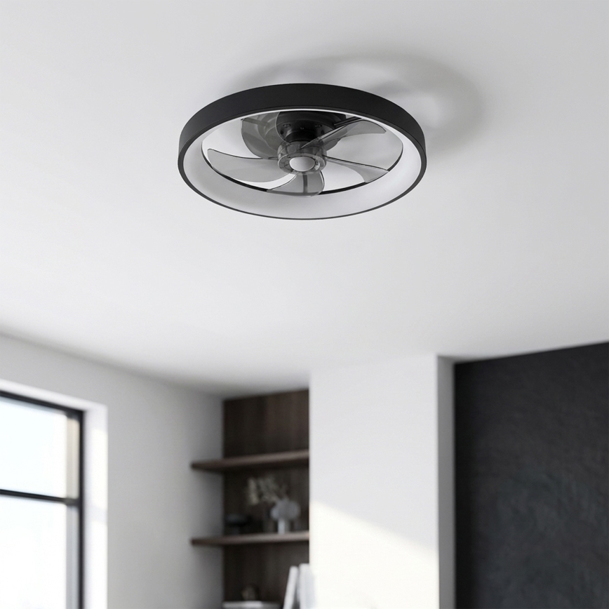 Brilagi - LED hämardatav laeventilaator LED/34W/230V 3000-6500K läbimõõt 50 cm must + kaugjuhtimispult