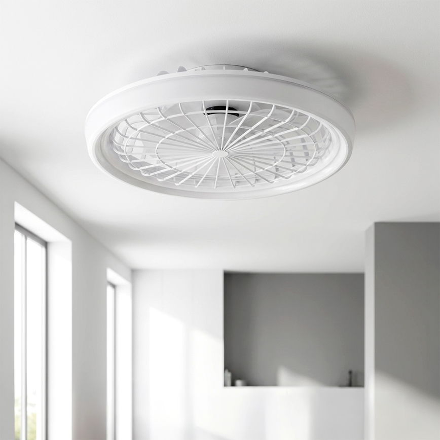Brilagi - LED hämardatav laeventilaator LED/40W/230V läbimõõt 48 cm valge + kaugjuhtimispult