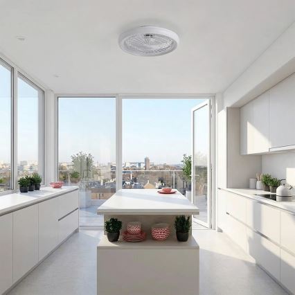 Brilagi - LED hämardatav laeventilaator LED/40W/230V läbimõõt 48 cm valge + kaugjuhtimispult