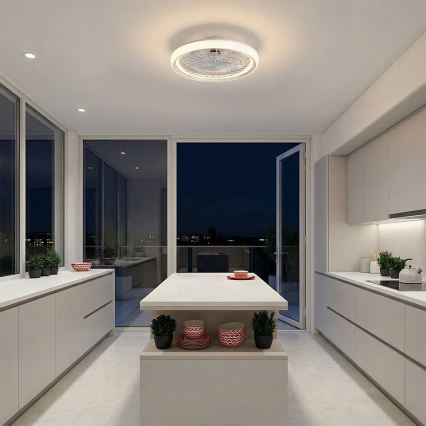 Brilagi - LED hämardatav laeventilaator LED/40W/230V läbimõõt 48 cm valge + kaugjuhtimispult