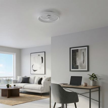 Brilagi - LED hämardatav laeventilaator LED/40W/230V läbimõõt 48 cm valge + kaugjuhtimispult