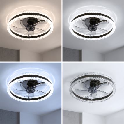 Brilagi - LED-hämardatav laeventilaator LED/62W/230V Ø 50 cm must + kaugjuhtimispult