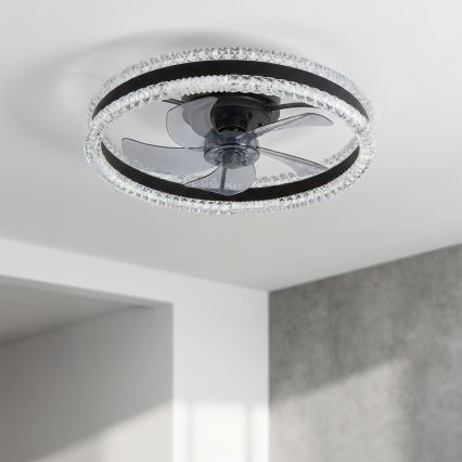Brilagi - LED-hämardatav laeventilaator LED/62W/230V Ø 50 cm must + kaugjuhtimispult