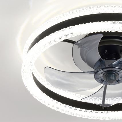 Brilagi - LED-hämardatav laeventilaator LED/62W/230V Ø 50 cm must + kaugjuhtimispult