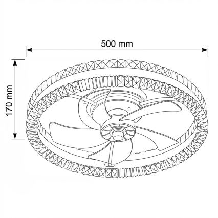 Brilagi - LED-hämardatav laeventilaator LED/62W/230V Ø 50 cm must + kaugjuhtimispult