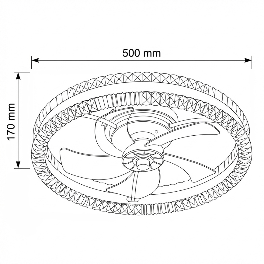 Brilagi - LED-hämardatav laeventilaator LED/62W/230V Ø 50 cm must + kaugjuhtimispult