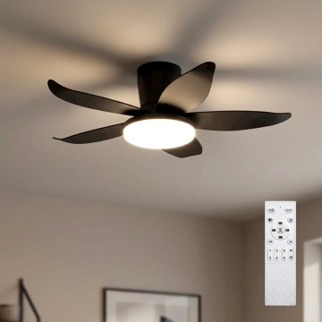 Brilagi - hämardatav LED laeventilaator LED/32W/230V 3000-6500K läbimõõduga 95 cm must + kaugjuhtimispult
