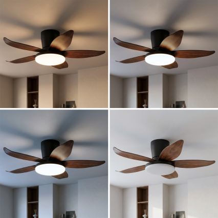Brilagi - LED-hämardatav laeventilaator LED/32W/230V 95 cm must/pruun + kaugjuhtimispult