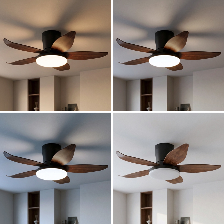 Brilagi - LED-hämardatav laeventilaator LED/32W/230V 95 cm must/pruun + kaugjuhtimispult