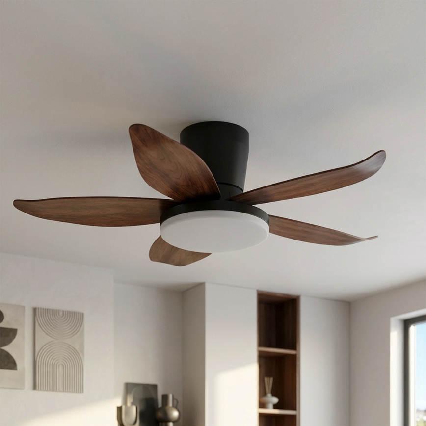 Brilagi - LED-hämardatav laeventilaator LED/32W/230V 95 cm must/pruun + kaugjuhtimispult