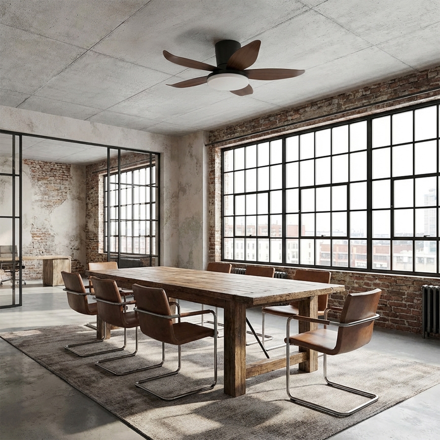 Brilagi - LED-hämardatav laeventilaator LED/32W/230V 95 cm must/pruun + kaugjuhtimispult