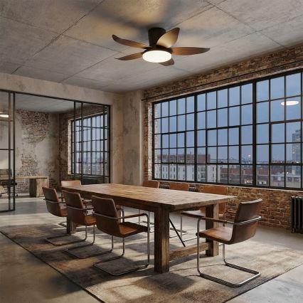 Brilagi - LED-hämardatav laeventilaator LED/32W/230V 95 cm must/pruun + kaugjuhtimispult