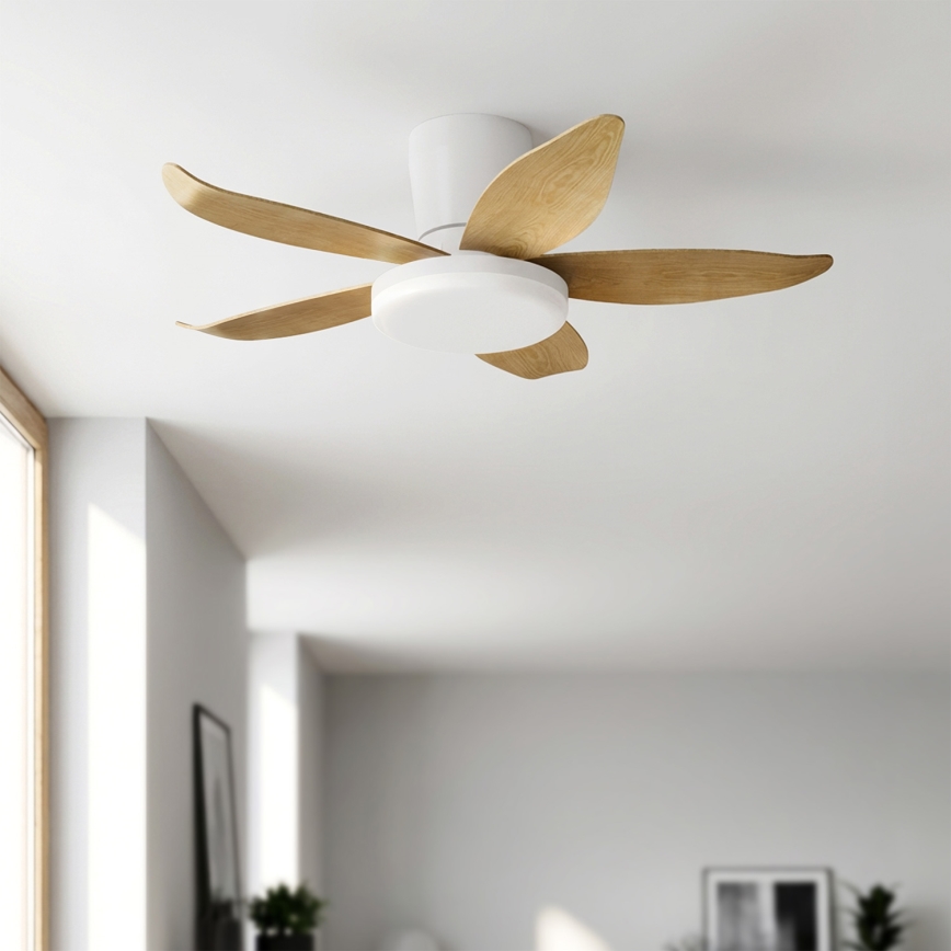 Brilagi - LED hämardatav laeventilaator LED/32W/230V 3000-6500K läbimõõt 95 cm valge/pruun + kaugjuhtimispult
