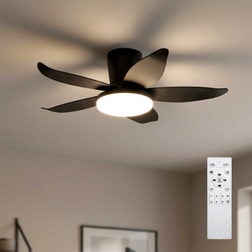 Brilagi - hämardatav LED-laeventilaator LED/32W/230V Ø 95 cm must + kaugjuhtimispult