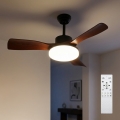 Brilagi - Hämardatav LED-laeventilaator LED/34W/230V 106 cm must/pruun + kaugjuhtimispult