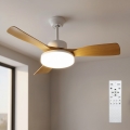 Brilagi - hämardatav LED-laeventilaator LED/34W/230V 106 cm valge/pruun + kaugjuhtimispult