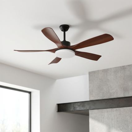 Brilagi - hämardatav LED-laeventilaator LED/34W/230V 132 cm must/pruun + kaugjuhtimispult