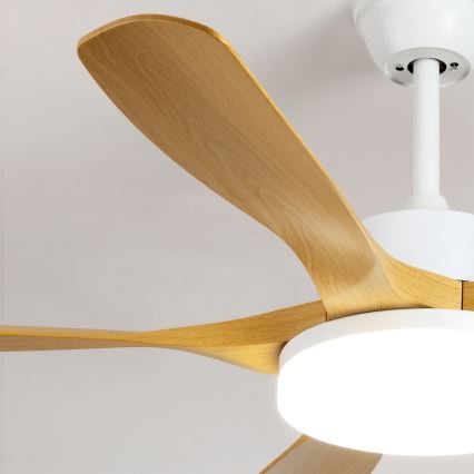 Brilagi - LED hämardatav laeventilaator LED/34W/230V 3000-6500K läbimõõt 132 cm valge/pruun + kaugjuhtimispult