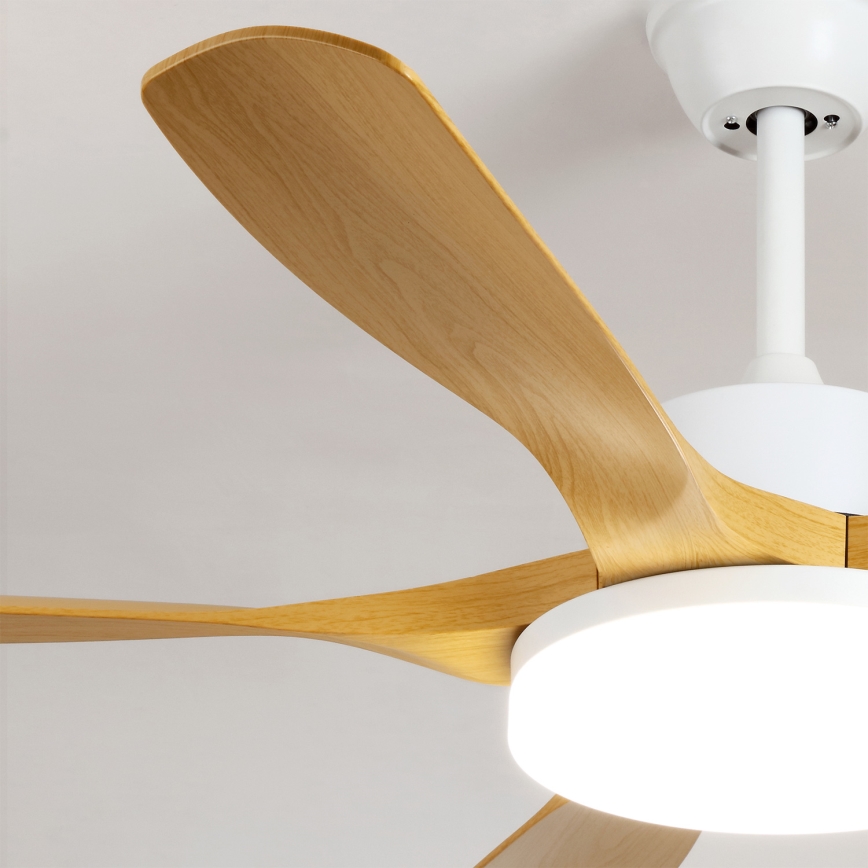 Brilagi - LED hämardatav laeventilaator LED/34W/230V 3000-6500K läbimõõt 132 cm valge/pruun + kaugjuhtimispult