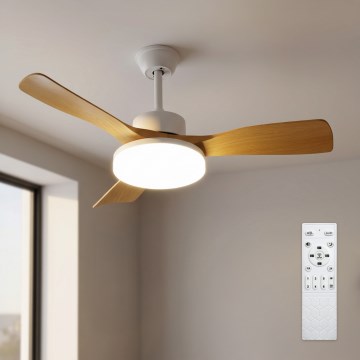 Brilagi - hämardatav LED-laeventilaator LED/34W/230V 3000-6500K läbimõõt 106 cm valge/pruun + kaugjuhtimispult