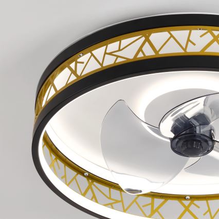 Brilagi - hämardatav LED-laeventilaator LED/34W/230V 3000-6500K läbimõõt 50 cm must/kuldne + kaugjuhtimispult