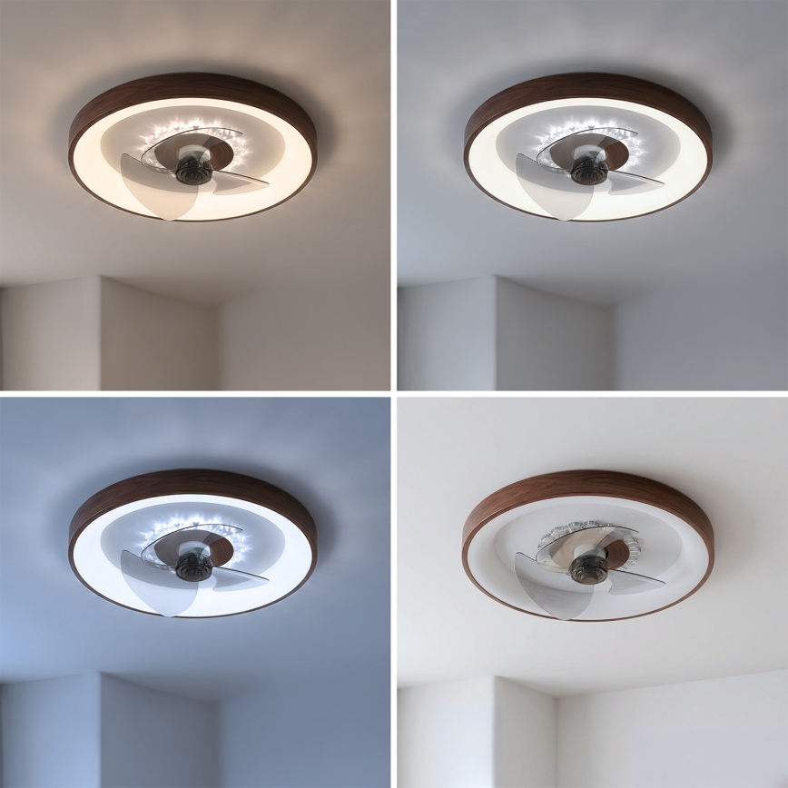 Brilagi - LED hämardatav laeventilaator LED/34W/230V 3000-6500K läbimõõt 46 cm pruun + kaugjuhtimispult