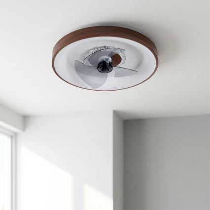 Brilagi - LED hämardatav laeventilaator LED/34W/230V 3000-6500K läbimõõt 46 cm pruun + kaugjuhtimispult