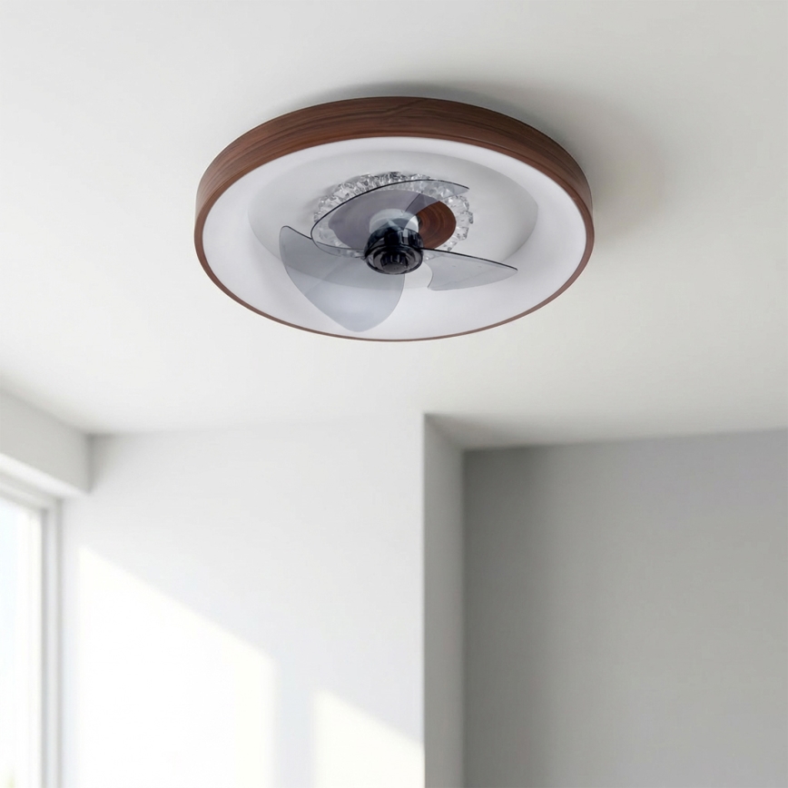 Brilagi - LED hämardatav laeventilaator LED/34W/230V 3000-6500K läbimõõt 46 cm pruun + kaugjuhtimispult