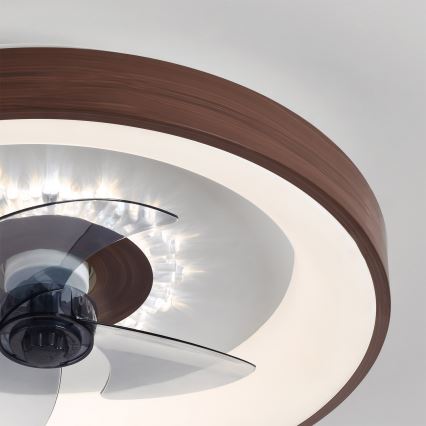 Brilagi - LED hämardatav laeventilaator LED/34W/230V 3000-6500K läbimõõt 46 cm pruun + kaugjuhtimispult