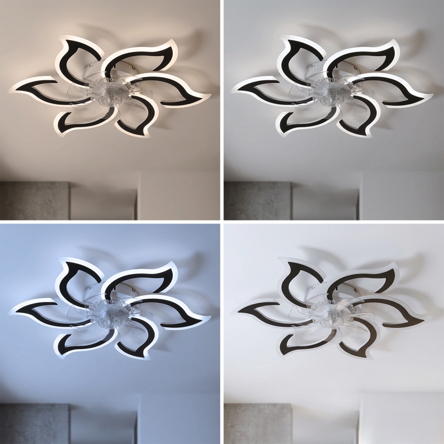 Brilagi - LED-hämardatav laeventilaator LED/34W/230V, läbimõõt 83 cm, must + kaugjuhtimispult